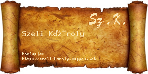 Szeli Károly névjegykártya