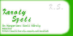 karoly szeli business card
